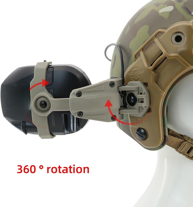 HEARFALCOM for MTEK Flux MLOK Rail Helmet Adapter Compatible With Walker's Razor Earmuffs (Digital) - Image 5